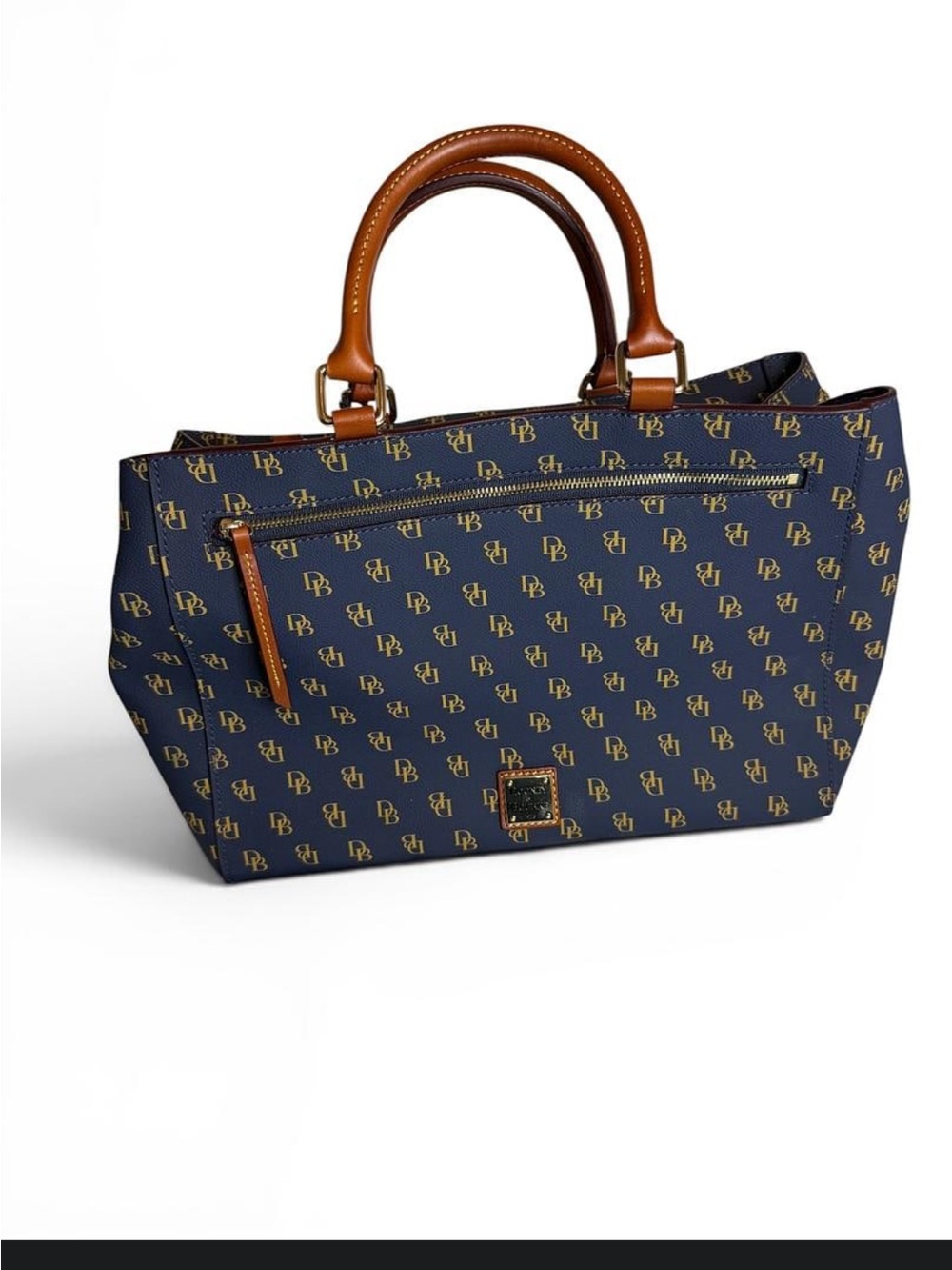 Dooney & Bourke Rare Monogram Gretta Navy Zip Satchel- NWT $348 Retail